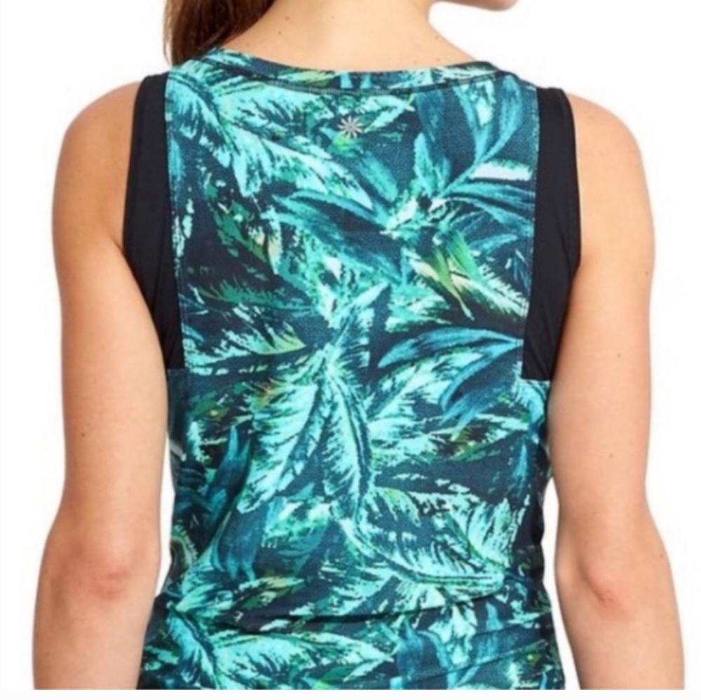 Athleta Green Tropical Print Tank Top